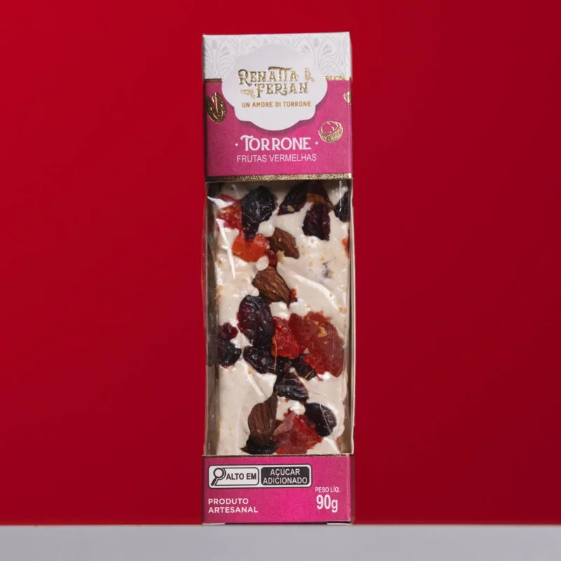 Embalagem do torrone frutas vermelhas
